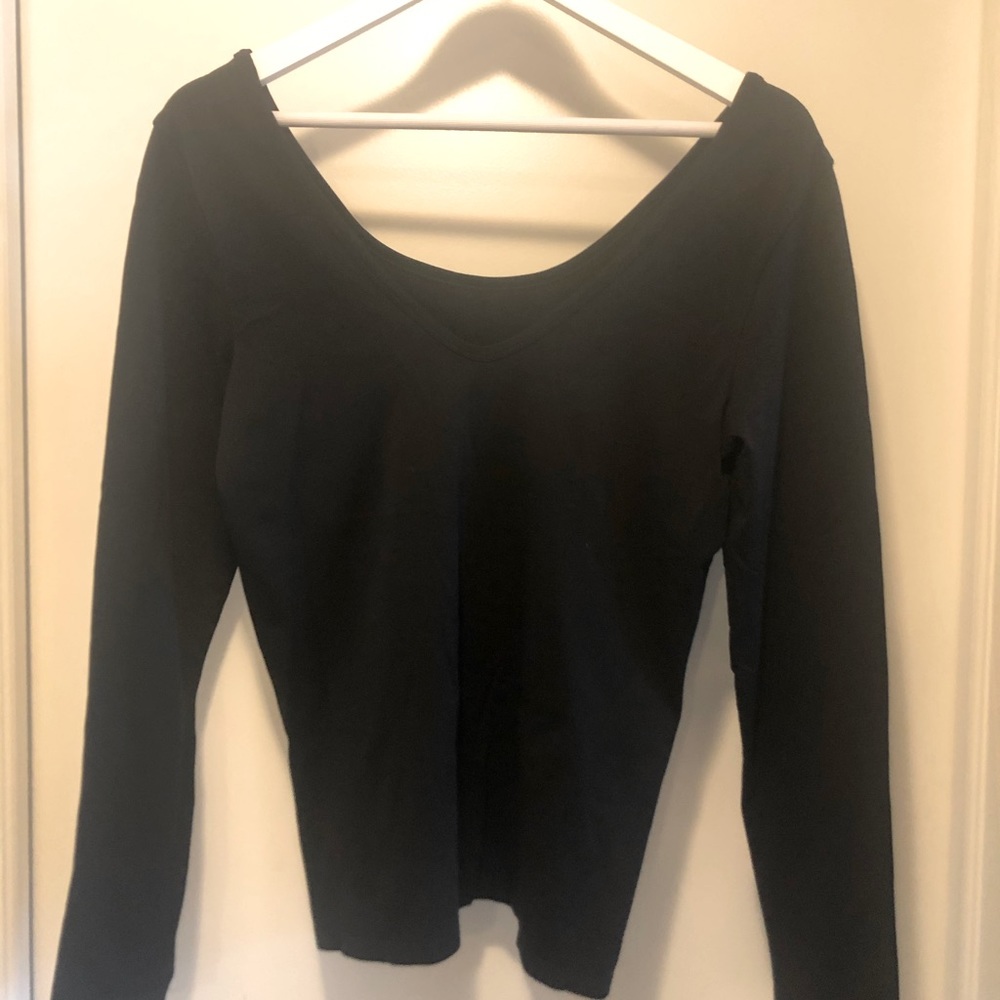 Black reversible leotard style top.